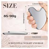 Nuanchu Stainless Steel Gua Sha Facial Tools Metal Guasha Tool for Face Body Jawline Shaper, Double Chin Reducer, Puffiness Reducing, Lymphatic Drainage Massager Skin Care Gift with Pouch(Silver)