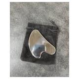Nuanchu Stainless Steel Gua Sha Facial Tools Metal Guasha Tool for Face Body Jawline Shaper, Double Chin Reducer, Puffiness Reducing, Lymphatic Drainage Massager Skin Care Gift with Pouch(Silver)