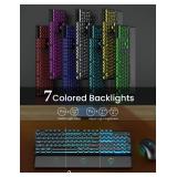 Wireless Keyboard and Mouse Backlit - Typewriter Keyboard with Magnetic Wrist Rest, Retro Round Keycaps, Light Up Letters, 2.4GHz Cordless Combo for Mac, Windows, PC, Laptop, Trueque [Upgraded]