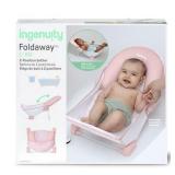 Ingenuity Foldaway 2-Position Bather, 2-Position Adjustable Support Baby Bath seat for Sink or Bathtub, Ages 0-6 Months, up to 20 pounds, Pink