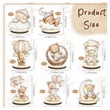16 Pcs Wooden Baby Shower Table Centerpiece Brown Bear Tabletop Detachable Sign Boy Or Girl Gender Reveal Table Toppers Display Decoration Bear Birthday Photo Props Party Favor