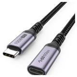 DteeDck USB C Extension Cable 6.6ft, 4K@60Hz Video/10Gbps Data Transfer/100W Charging USBC 3.2 Type C Extender Cord, USB3.2 Gen2 Male to Female for Laptop Tablet Mobile Phone and More