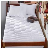 Bedsure Twin XL Mattress Pad - Soft Mattress Topper for College Dorm Room Essentials, Extra Long Twin Quilted Fitted Bed Cover Protector with 8-21 Inches Deep Pocket, Washable, White, 39x80 Inches
