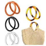Cinnvoice 6 Pack Bag Handle Round Purse Handles Decorative Replacement Purse Strap for Crochet Bags(Round Shape,4.5 Inch)