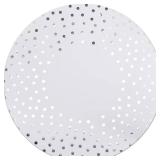 White with Silver Dots Round Paper Placemats