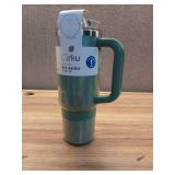 Cirkul 30oz Travel StrawSip Double-Wall Insulated Stainless Steel Tumbler with Handle  Sage Shimmer (Light Green Sparkle)