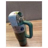 Cirkul 30oz Travel StrawSip Double-Wall Insulated Stainless Steel Tumbler with Handle  Sage Shimmer (Light Green Sparkle)