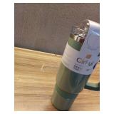 Cirkul 30oz Travel StrawSip Double-Wall Insulated Stainless Steel Tumbler with Handle  Sage Shimmer (Light Green Sparkle)