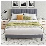 Upholstered Bed Frame RBC-J01-GY Size: King  - Retail: $220