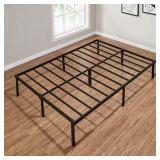 Mainstays 14  Heavy Duty Steel Slat Queen Platform Bed Frame  Black - Retail: $199