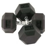 BalanceFrom Rubber Encased Hex Dumbbells  50 lbs Pair  Black - Retail: $109