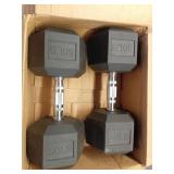 BalanceFrom Rubber Encased Hex Dumbbells  50 lbs Pair  Black - Retail: $109