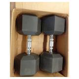 BalanceFrom Rubber Encased Hex Dumbbells  50 lbs Pair  Black - Retail: $109