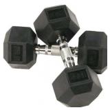 BalanceFrom Rubber Hex Dumbbells  25lb Pair  Black - Retail: $163