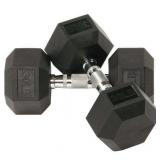 Pack of 1 BalanceFrom Rubber Hex Dumbbells  45 lbs Black - Retail: $207