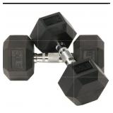 Pack of 1 BalanceFrom Rubber Hex Dumbbells  45 lbs Black - Retail: $207