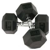 BalanceFrom Rubber Encased Hex Dumbbells  35 lbs Pair  Black - Retail: $175