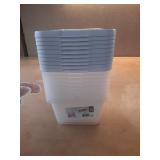 Sterilite Set of (10) 6 Quart Storage Boxes  Clear Plastic Storage Bin with Snap-on Lid  White