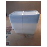 Sterilite Set of (10) 6 Quart Storage Boxes  Clear Plastic Storage Bin with Snap-on Lid  White