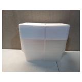 Sterilite Set of 10 pc 6 Quart Storage Boxes  Clear Plastic Storage Bin with Snap-on Lid  White