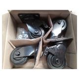 Heavy Duty Swivel Caster Wheels Set with Hardware for Husky Heavy Duty Welded Steel Garage Storage Series