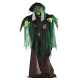 Haunted Hill Farm 6-ft Freestanding Motion Activated Talking Lighted Witch Animatronic - Retail: $70