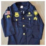 Police Officer Costume Shirt Size M Blue Unisex Halloween Short Sleeve