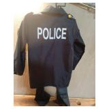 Police Officer Costume Shirt Size M Blue Unisex Halloween Short Sleeve