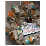 Thanksgiving Burlap Mesh Wreath 18 inch