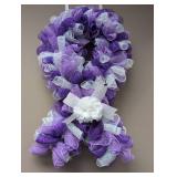 Purple and White Mesh Cancer Awareness Wreath