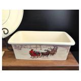Jolly Times Christmas platter, loaf plan and identifier ceramic tag
