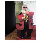 Animated Saxophone Playing Santa with Sunglasses