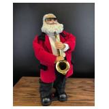 Animated Saxophone Playing Santa with Sunglasses