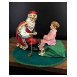 Clothtique Santa and Child Christmas Scene