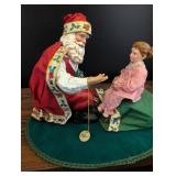 Clothtique Santa and Child Christmas Scene