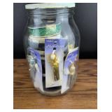 Wrights Holiday Angel Ornaments & Ribbon Set in Glass Jar