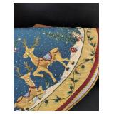 Christmas Tree Skirt with Santa and Reindeer Design