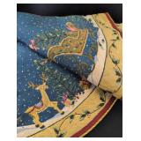 Christmas Tree Skirt with Santa and Reindeer Design