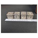 Pewter Christmas NOEL Decorative Blocks