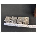 Pewter Christmas NOEL Decorative Blocks