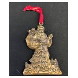 Brass Santa Claus Christmas Ornament