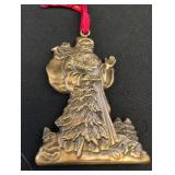Brass Santa Claus Christmas Ornament