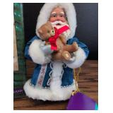 Possible Dreams Clothtique Santa with Teddy Bear Ornament