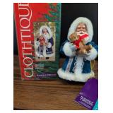 Possible Dreams Clothtique Santa with Teddy Bear Ornament