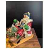 Possible Dreams Santa on Wooden Sled