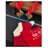 Christmas Holiday Dog Sweater hats  with Reindeer Antlers