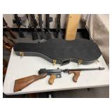 Thompson 1927-A1  .45 caliber semi-auto Tommy Gun with custom hand stitched case and drum magazine
