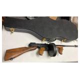 Thompson 1927-A1  .45 caliber semi-auto Tommy Gun with custom hand stitched case and drum magazine