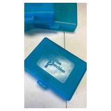 Dillon Precision blue plastic ammo cartridge boxes