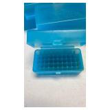 Dillon  Precision blue plastic medium rifle and .233 ammo cartridge boxes